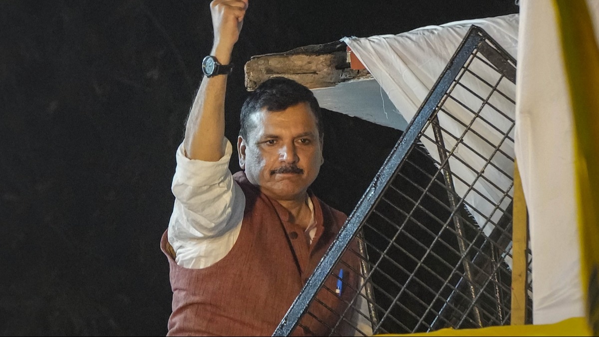 AAP नेता संजय सिंह की तिहाड़ जेल से रिहाई हो गई है. (फोटो- PTI)