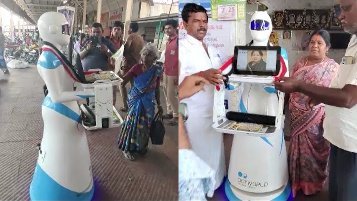 चुनाव प्रचार करता रोबोट