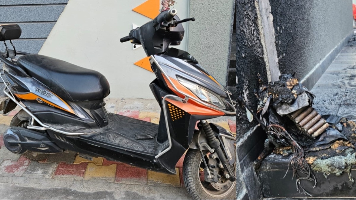 ई-बाइक की बैटरी फटी.