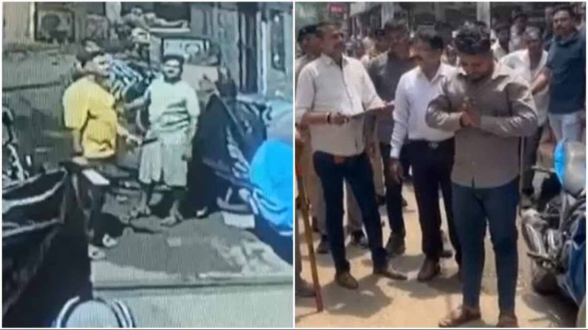 पहले जहां चाकू दिखाकर जमाई धौंस, वहीं गिरफ्तार होने के बाद हाथ जोड़कर मांगी माफी.