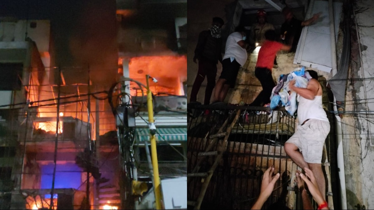 दिल्ली के विवेक विहार बेबी केयर सेंटर में लगी आग. 