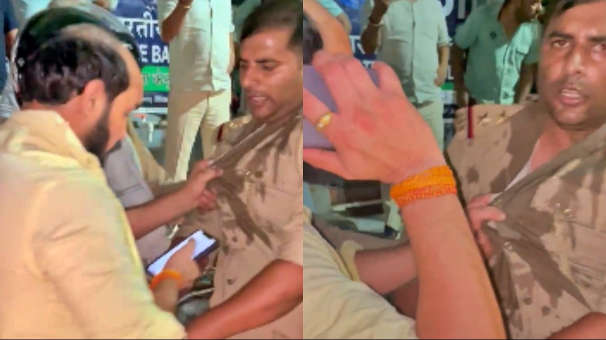 मथुरा में पुलिस से अभद्रता 