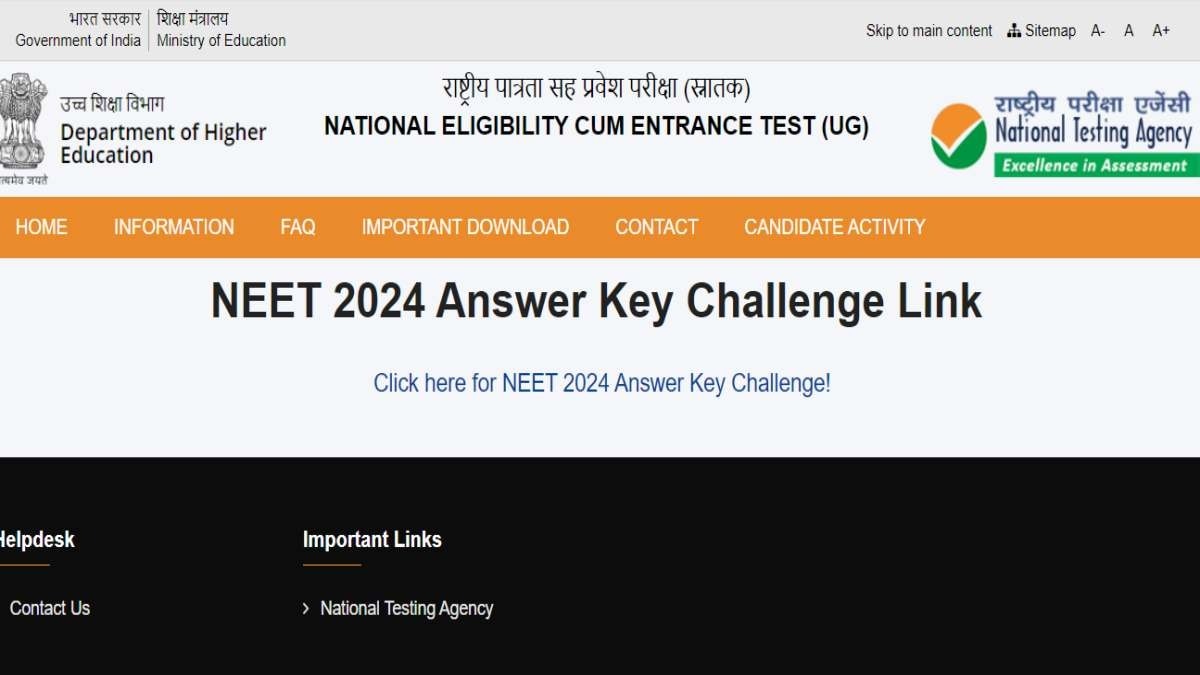 NEET UG Answer Key 2024