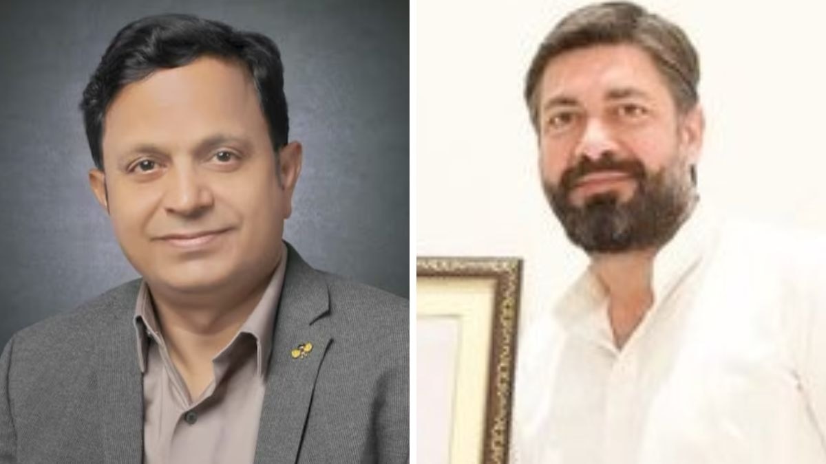 डॉ. विनोद बिंद और टीएमसी प्रत्याशी ललितेश पति त्रिपाठी.