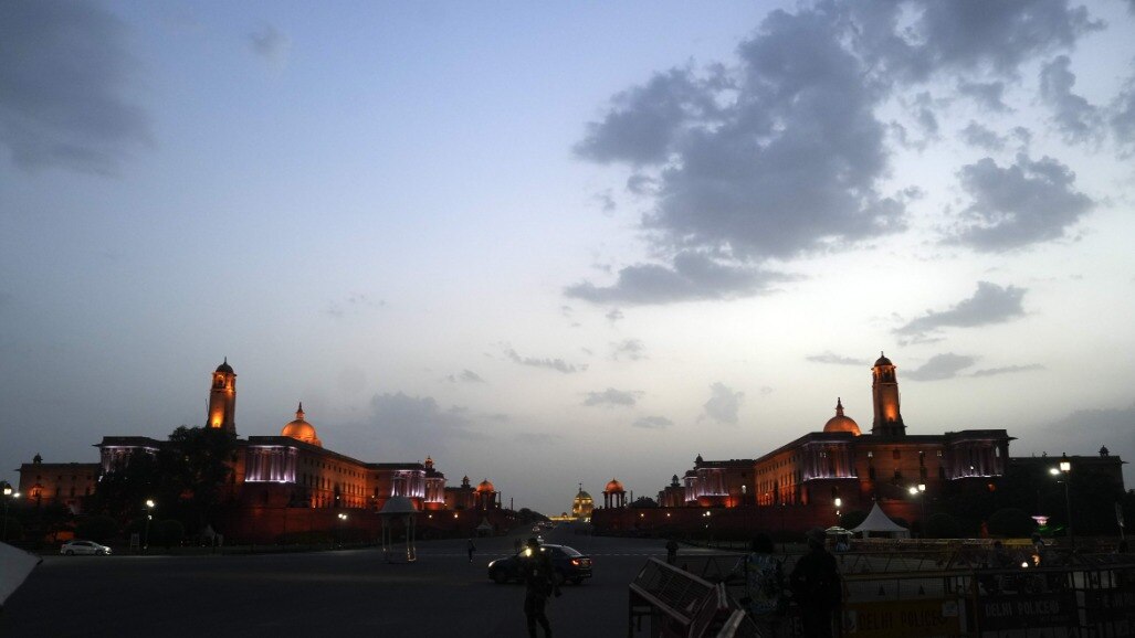 New Delhi: Clouds over Raisina Hill, in New Delhi, Wednesday, June 5, 2024. (PTI Photo/Shahbaz Khan)  (