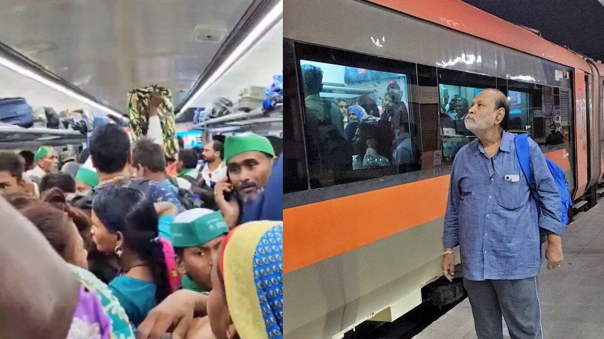 लखनऊ: वंदे भारत में चढ़ गए दर्जनों बेटिकट यात्री 