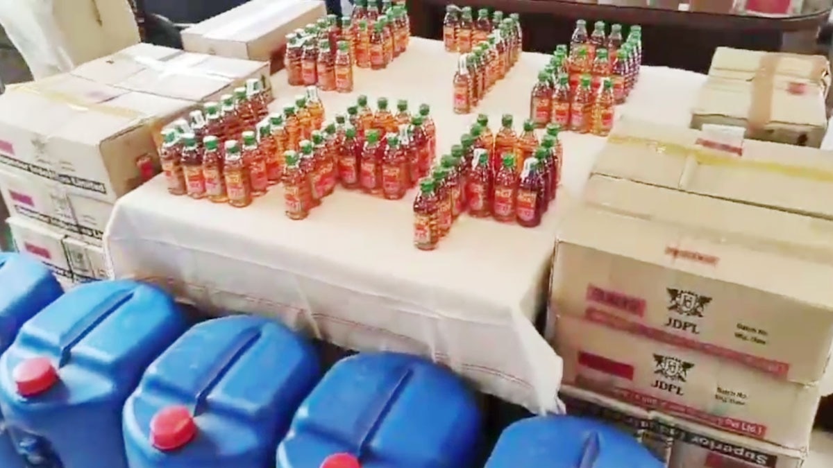 भारी मात्रा में अवैध शराब बरामद 
