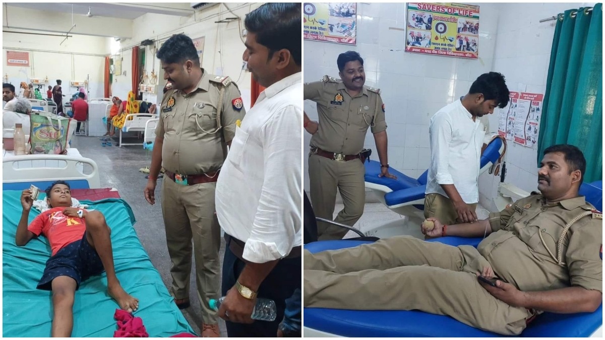 बांदा में बच्चे के लिए ब्लड डोनेट करने पहुंचे पुलिसकर्मी