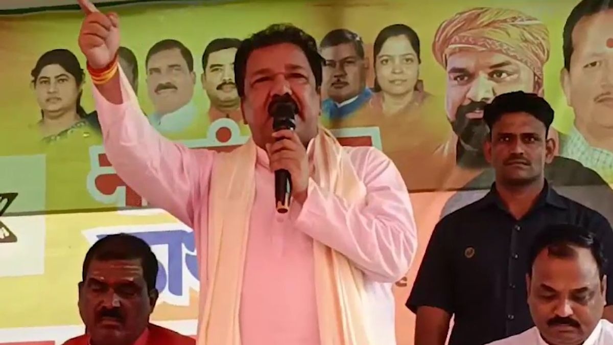 कार्यक्रम को संबोधित करते मंत्री दिलीप जायसवाल.