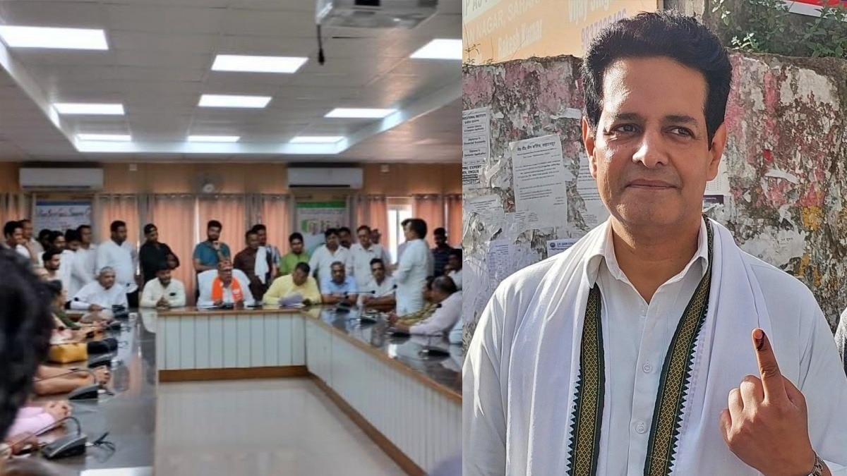 सहारनपुर: बीजेपी की बैठक में हंगामा और राघव लखनपाल (दाएं) 