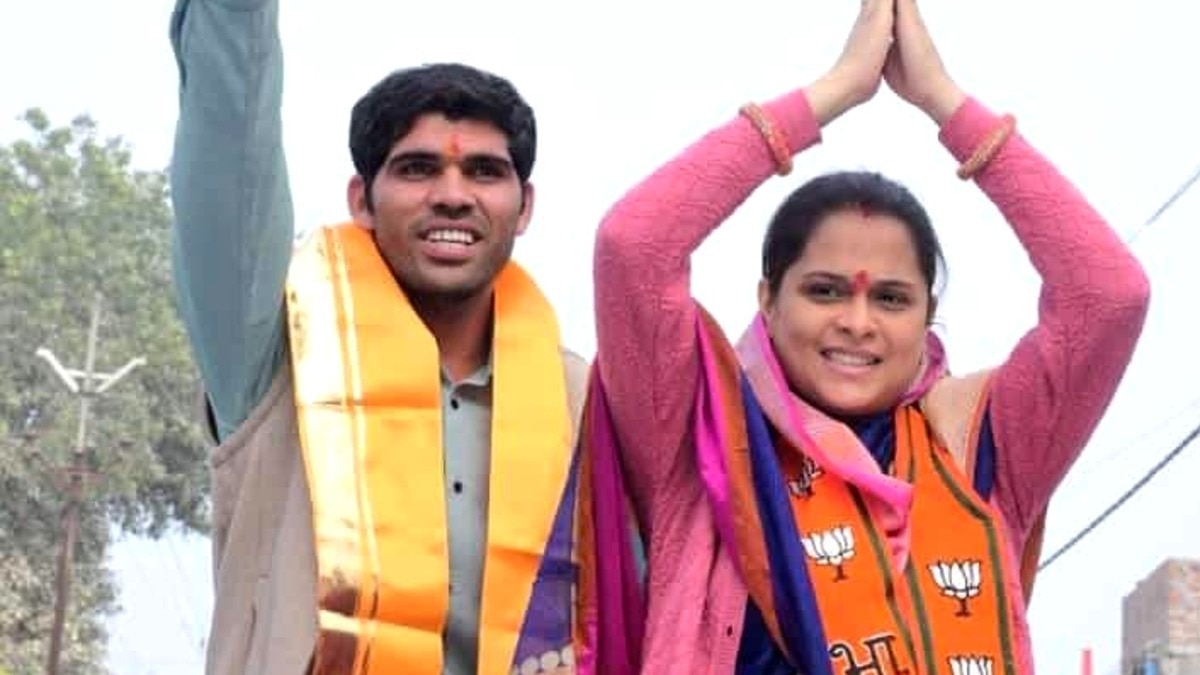 बीजेपी विधायक प्रियंका मीना और देवर अनिरुद्ध मीना. (फाइल फोटो)