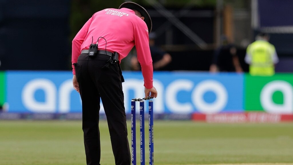 ICC के क्रिकेट मैच में चार अंपायर और एक मैच रैफरी होता है. (AP Photo)