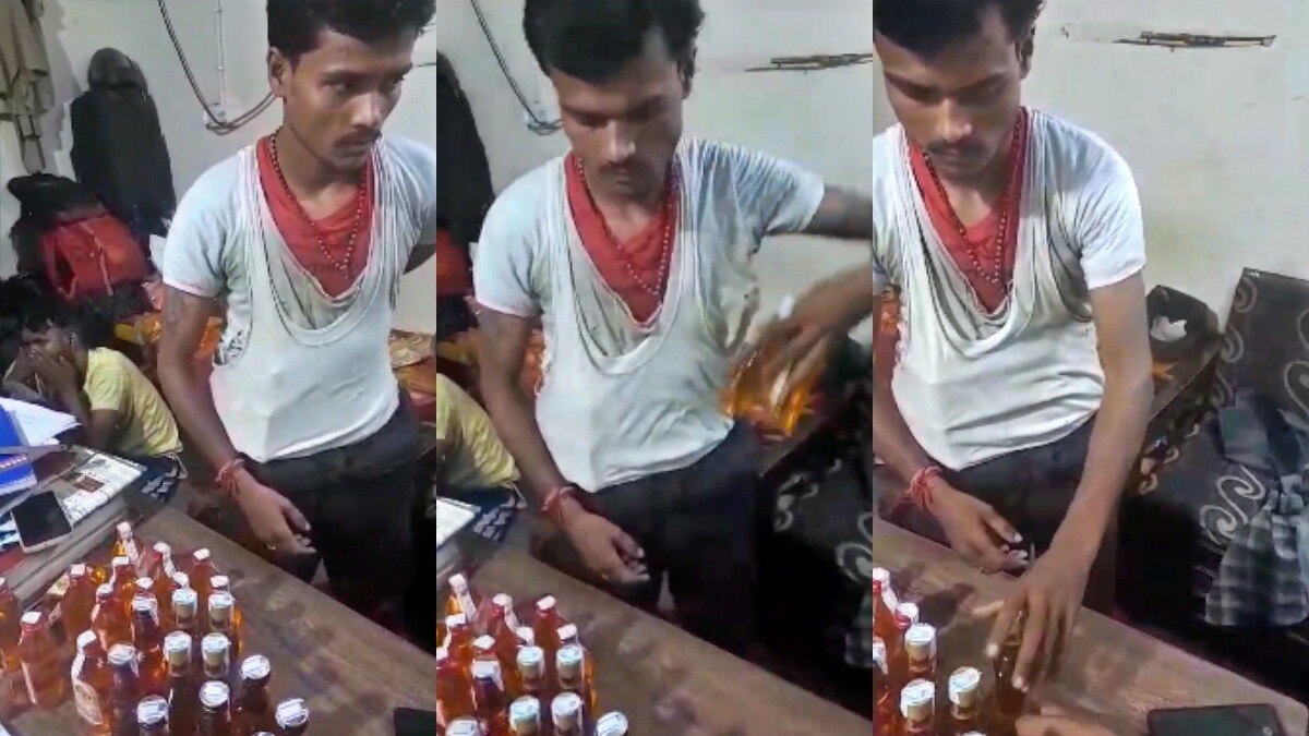 हरिद्वार: पुलिस की गिरफ्त में शराब तस्कर 