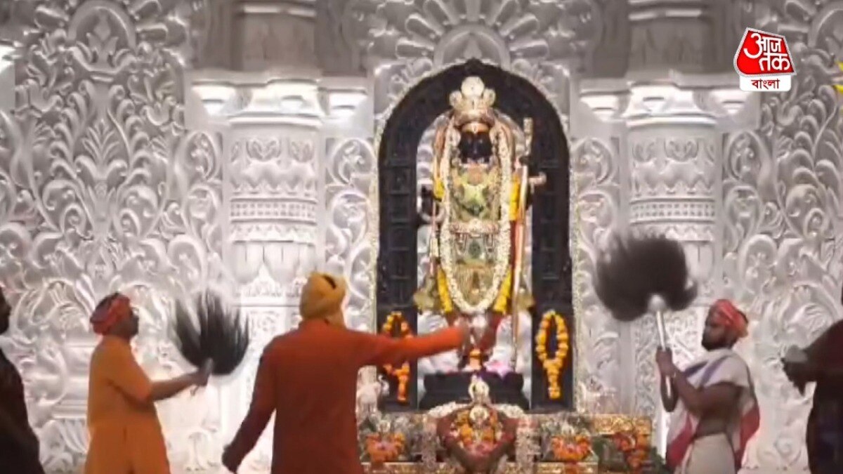 राम मंदिर में रामलला की पूजा