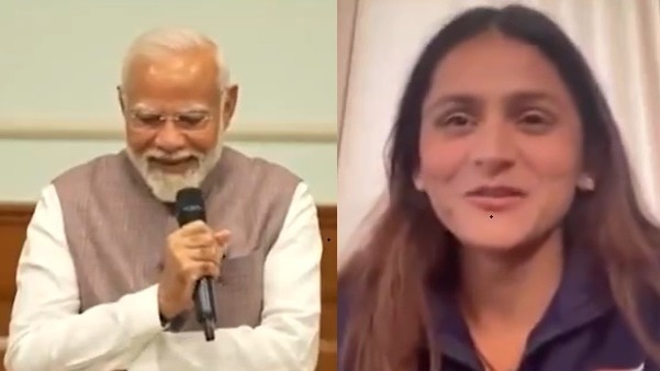 PM Modi interacts with Paris-bound athletes (PTI)