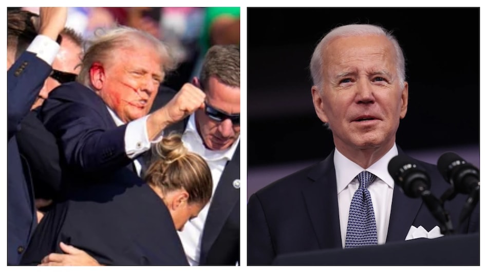 अमेरिका में इस तरह की हिंसा...', डोनाल्ड ट्रंप पर हुए जानलेवा हमले पर बाइडेन-ओबामा क्या बोले? - President Joe Biden condemns assassination attempt on Donald Trump prays for his well ...