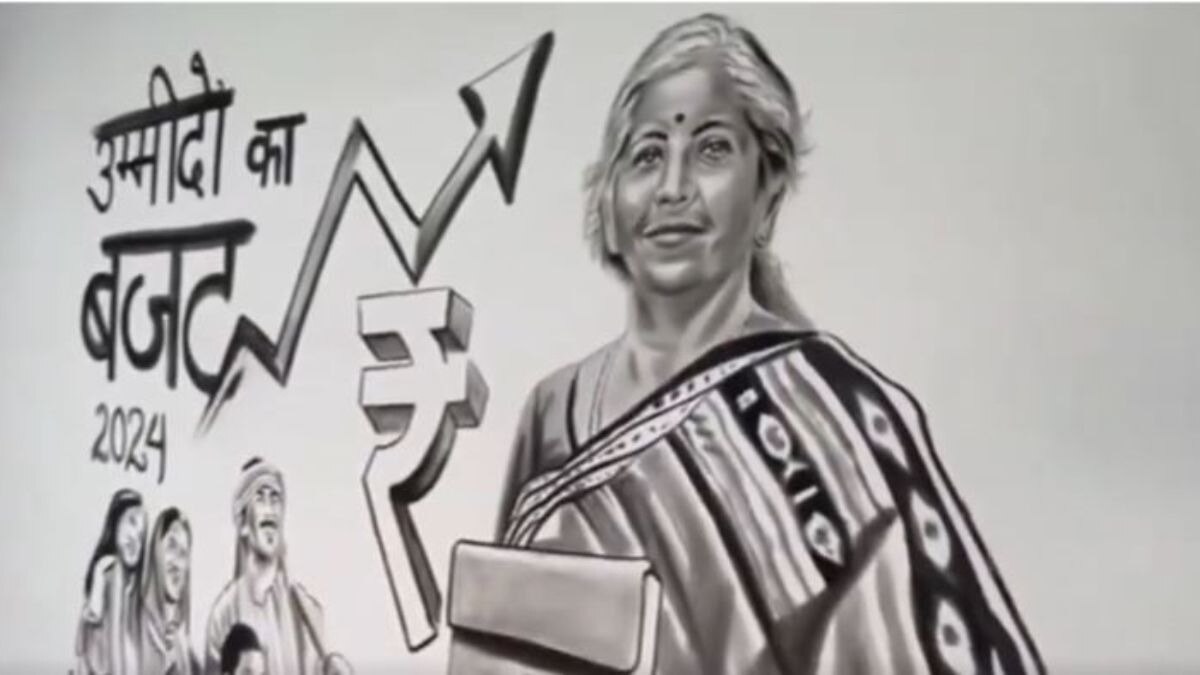 Zuhaib Welcomes Union Budget with a Portrait of Nirmala Sitharaman