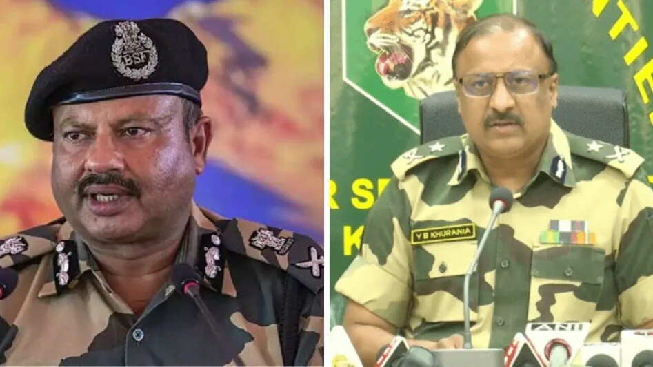 BSF डीजी नितिन अग्रवाल और स्पेशल डीजी वाईबी खुरानिया. (फाइल फोटो)