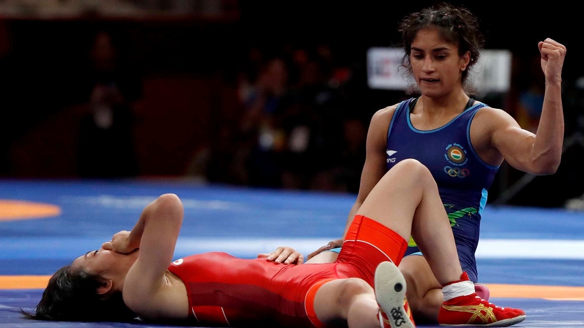 व‍िनेश फोगाट एश‍ियाड 2018 के दौरान (Reuters)