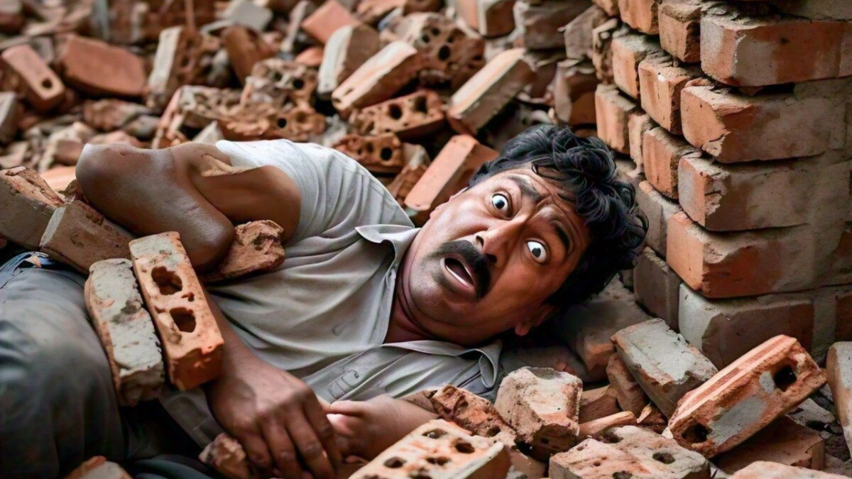 कंस्ट्रक्शन साइट पर खड़ा था व्यक्ति, सिर पर गिरी ईंटें, मौत