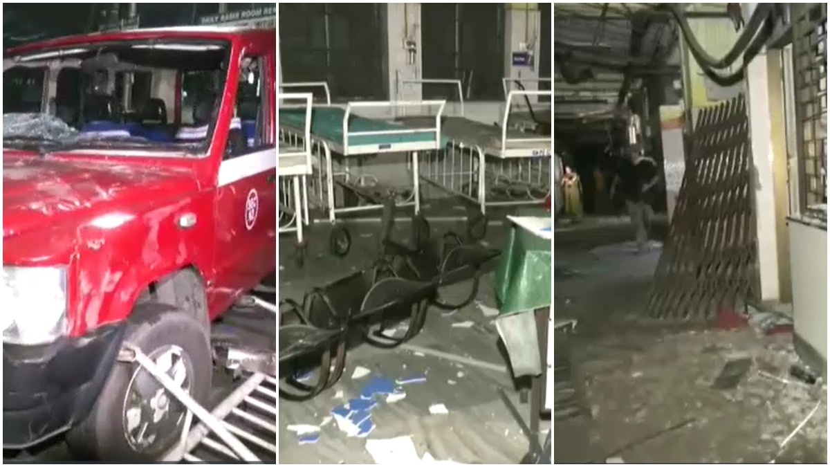 आरजी कर हॉस्पिटल में तोड़फोड़