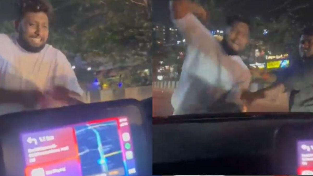 सड़क पर गुंडागर्दी करने वाले को पुलिस ने ऐसे सिखाया सबक