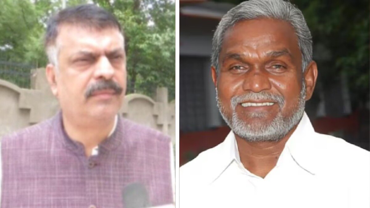 कांग्रेस नेता राजेश कुमार और झारखंड के पूर्व सीएम चंपाई सोरेन (फाइल फोटो)