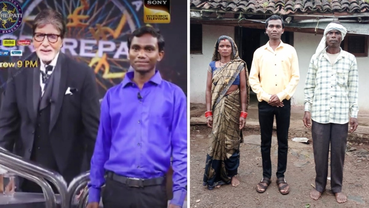 KBC में अमिताभ बच्चन के साथ और गांव में परिजनों संग बंटी. 