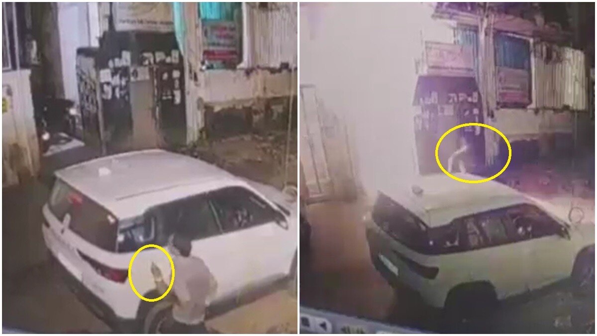 पार्किंग में खड़ी गाड़ियों में शख्स ने लगाई आग