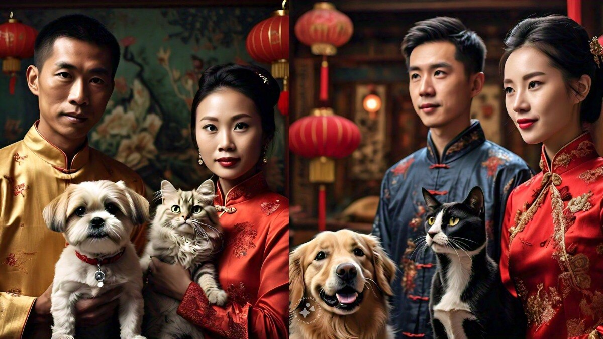 चीन में युवा आबादी के बीच बढ़ता जा रहा है पालतू जानवर पालने का क्रेज (AI Generated images)