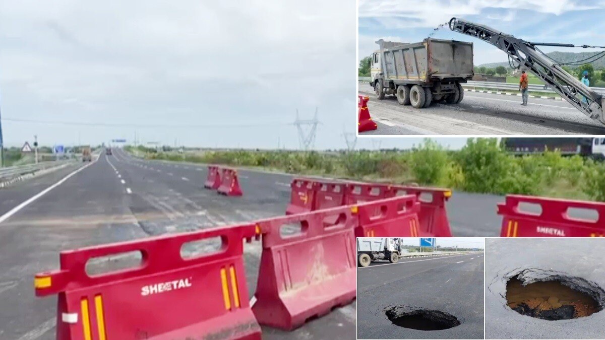 Delhi Mumbai एक्सप्रेसवे पर शुरू हुआ मरम्मत कार्य.