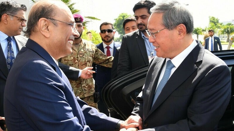 Pakistan President Zardari with China PM LI Qiang