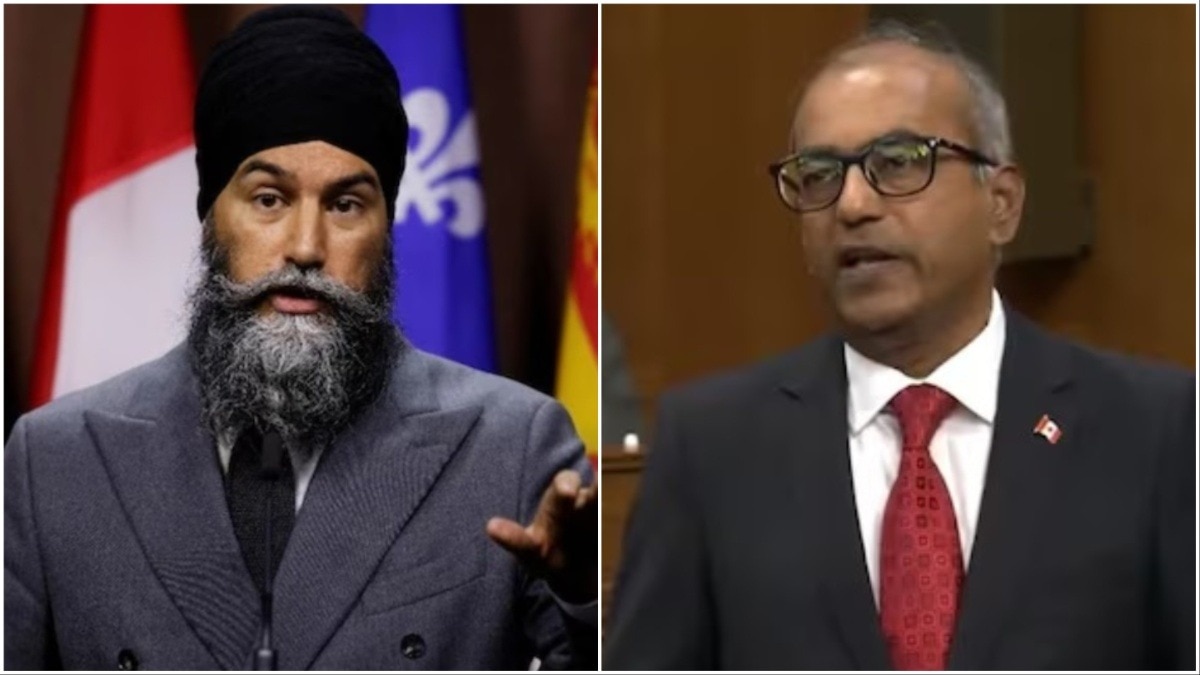 कनाडा के खालिस्तान समर्थक सांसद जगमीत सिंह और हिंदू सांसद चंद्रा आर्या (File Photo)