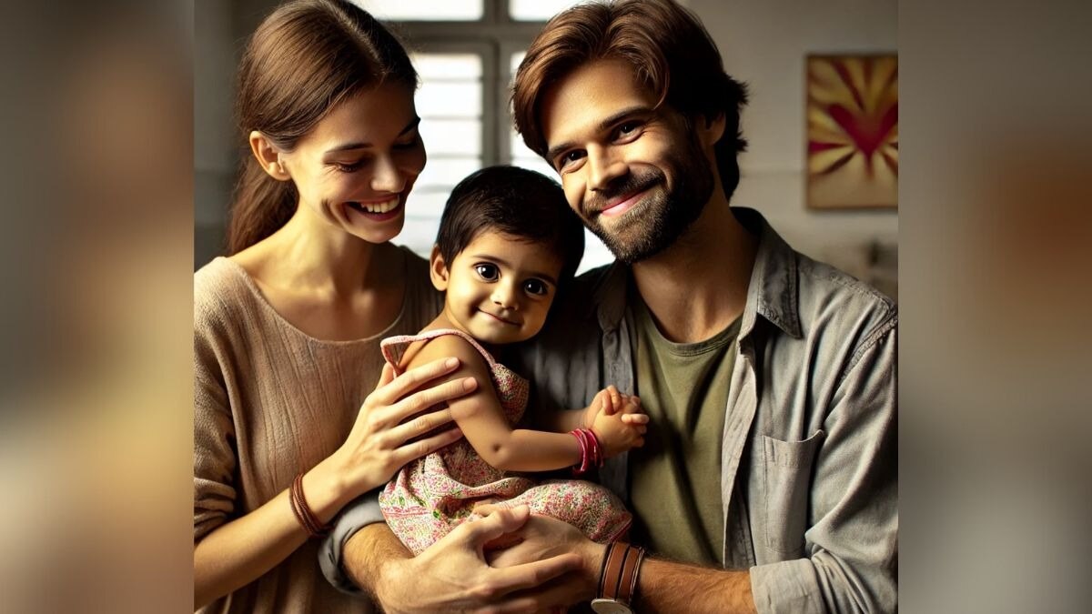 अनाथ बच्ची को किया अडॉप्ट. (AI Generated image)
