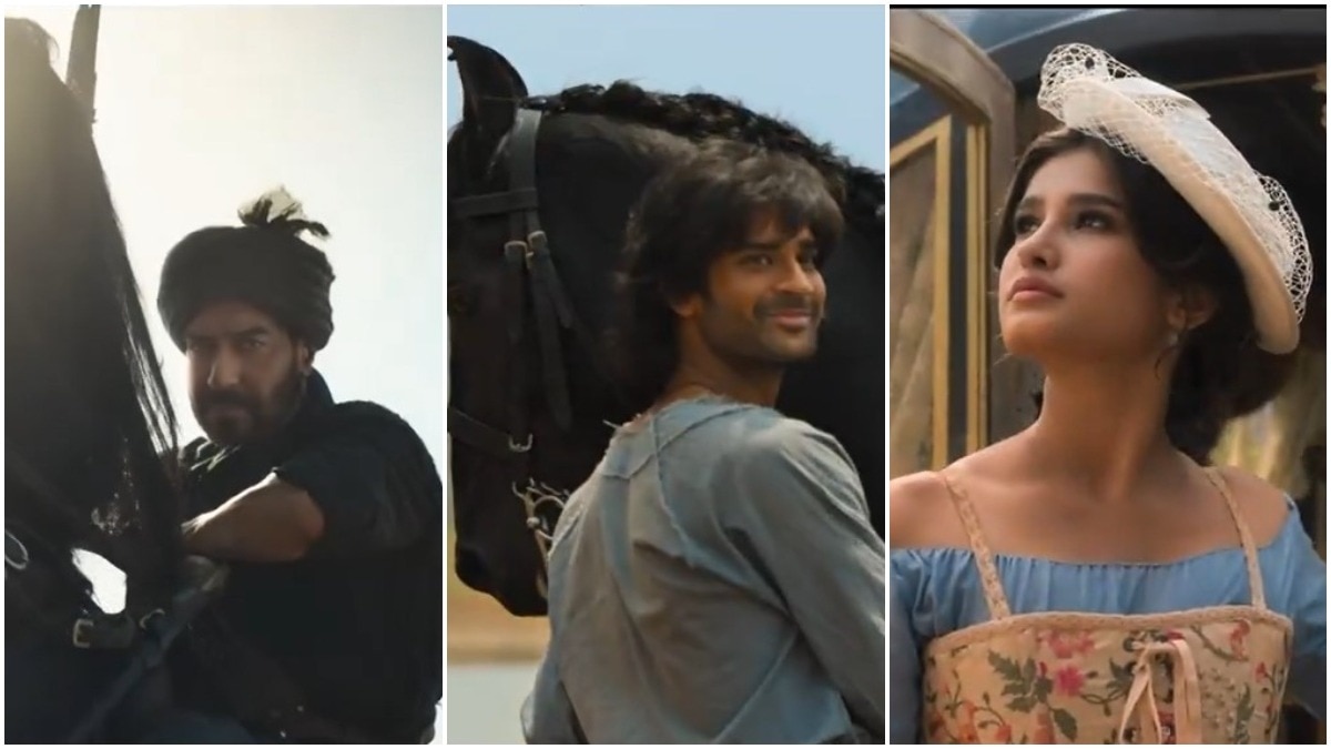 फिल्म 'आजाद' के टीजर में अजय देवगन, अमन देवगन, राशा थडानी