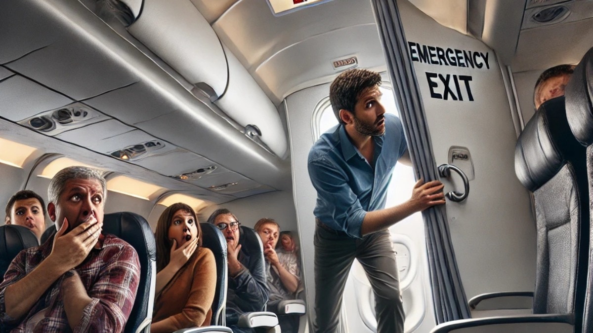 फ्लाइट में इमरजेंसी एग्जिट को टॉयलेट समझकर खोलने लगा शख्स( सांंकेतिक तस्वीर)