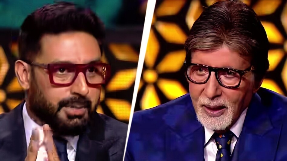 Abhishek Bachchan, Amitabh Bachchan in 'Kaun Banega Crorepati 16' Abhishek Bachchan, Amitabh Bachchan in 'Kaun Banega Crorepati 16'