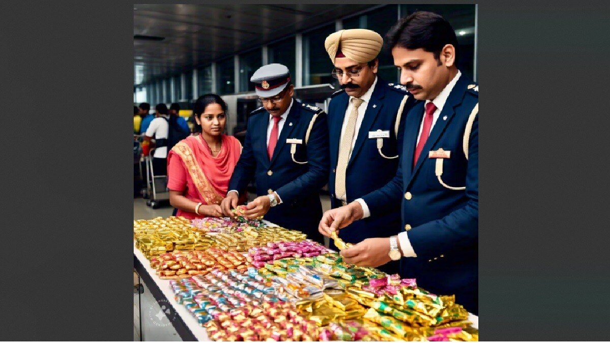 लाखों का सोना टॉफी के रैपर में छिपाया गया था (सांकेतिक फोटो- Meta AI)