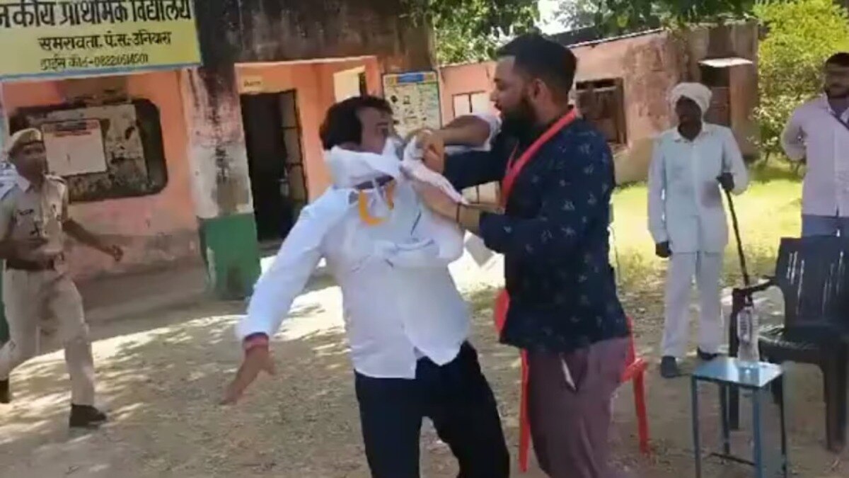 SDM को थप्पड़ मारते नरेश मीणा. 