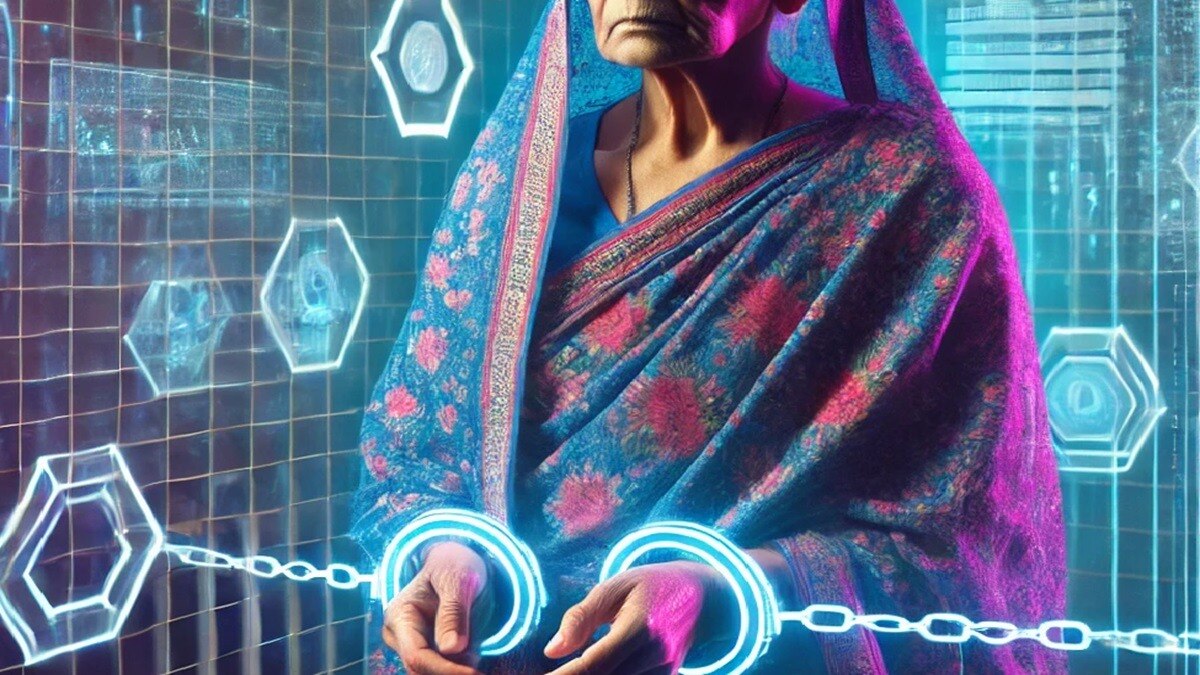 बुजुर्ग महिला से ठगे 1.24 करोड़ (ai image )