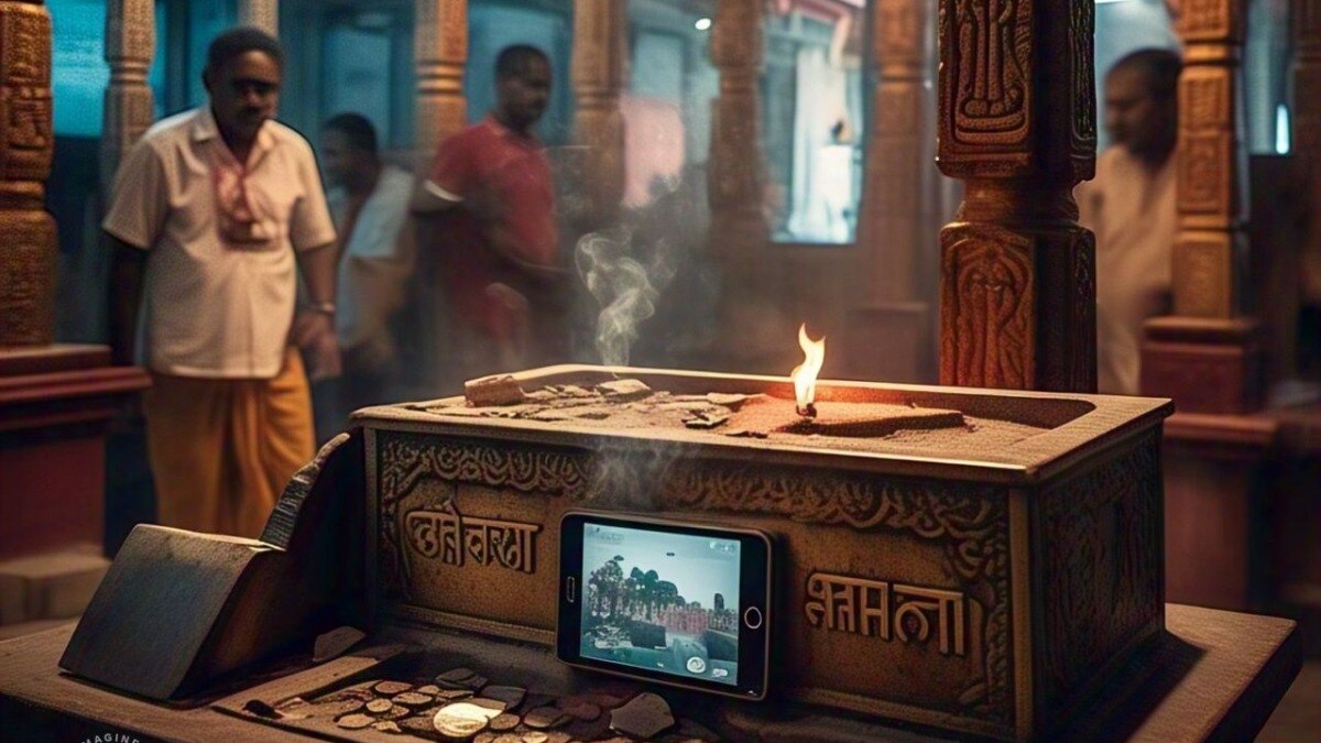 तमिलनाडुः क्या मंदिर की हुंडी में गलती से गिरे iPhone का मुआवजा श्रद्धालु को मिलेगा (Photo__ Meta AI)