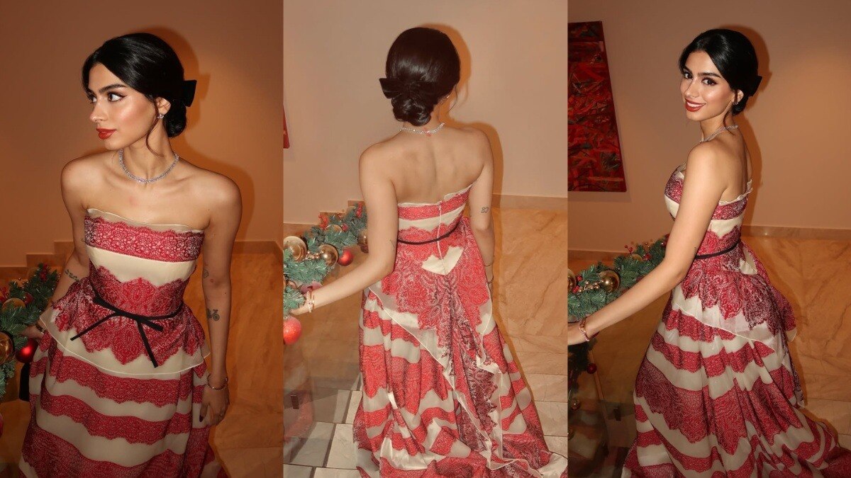 खुशी कपूर ने पहना स्ट्रैपलेस गाउन