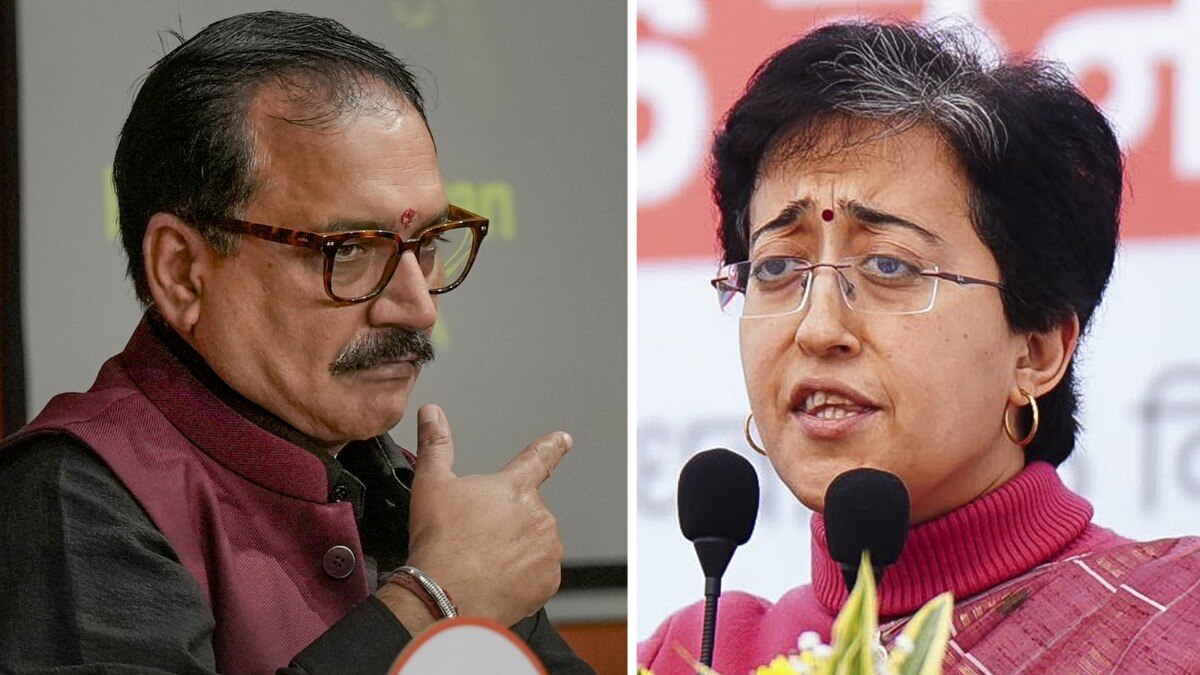 दिल्ली बीजेपी अध्यक्ष वीरेंद्र सचदेवा और दिल्ली की सीएम आतिशी