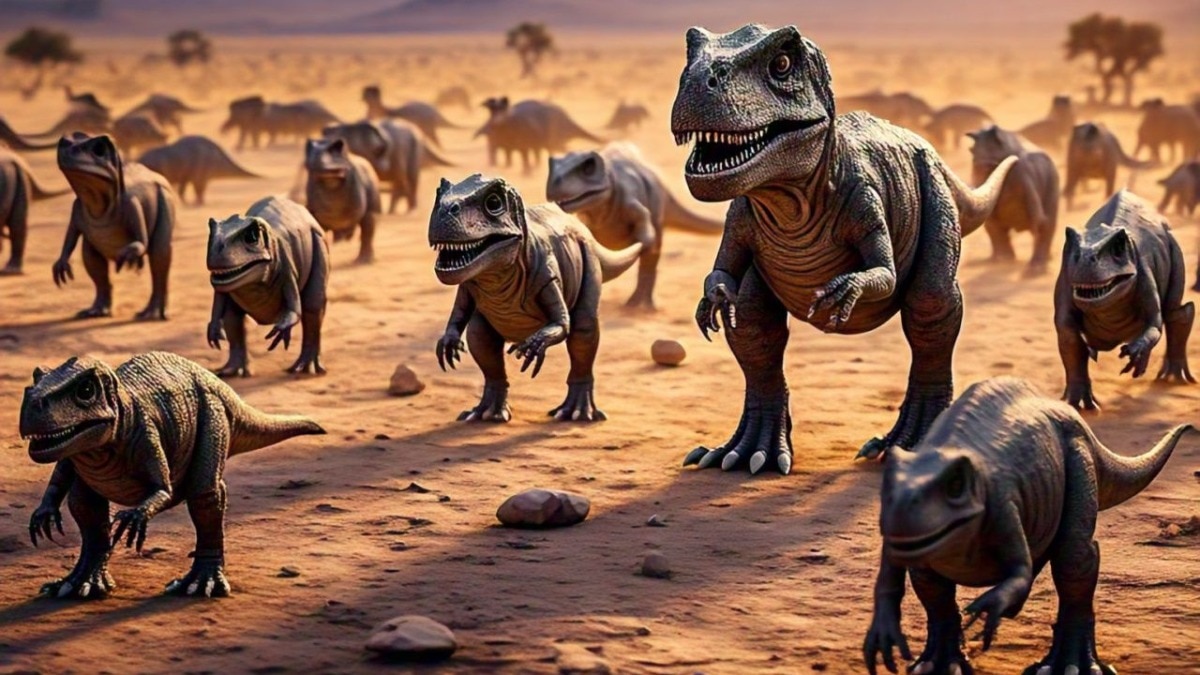 डायनासोर की दुनिया को लेकर नई खोज (Photo: AI)