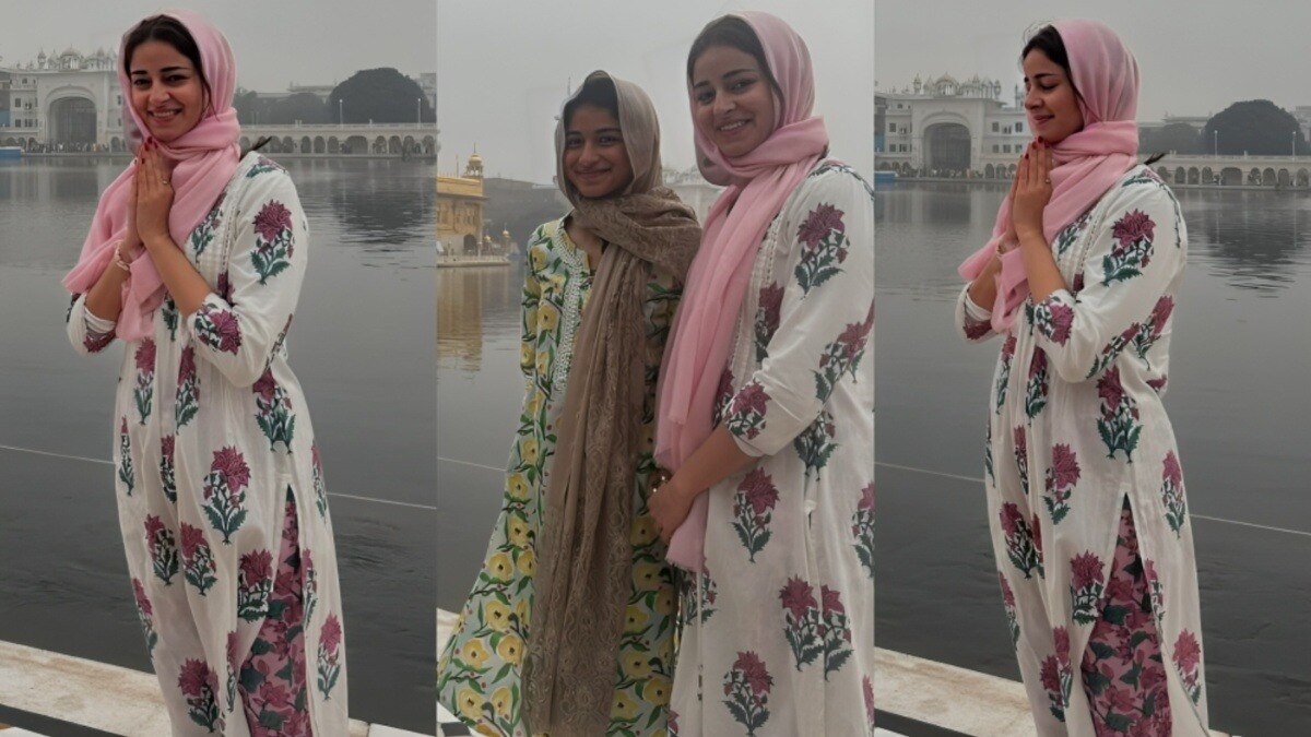 सिंपल फ्लोरल सूट में गोल्डन टेंपल पहुंचीं अनन्या पांडे