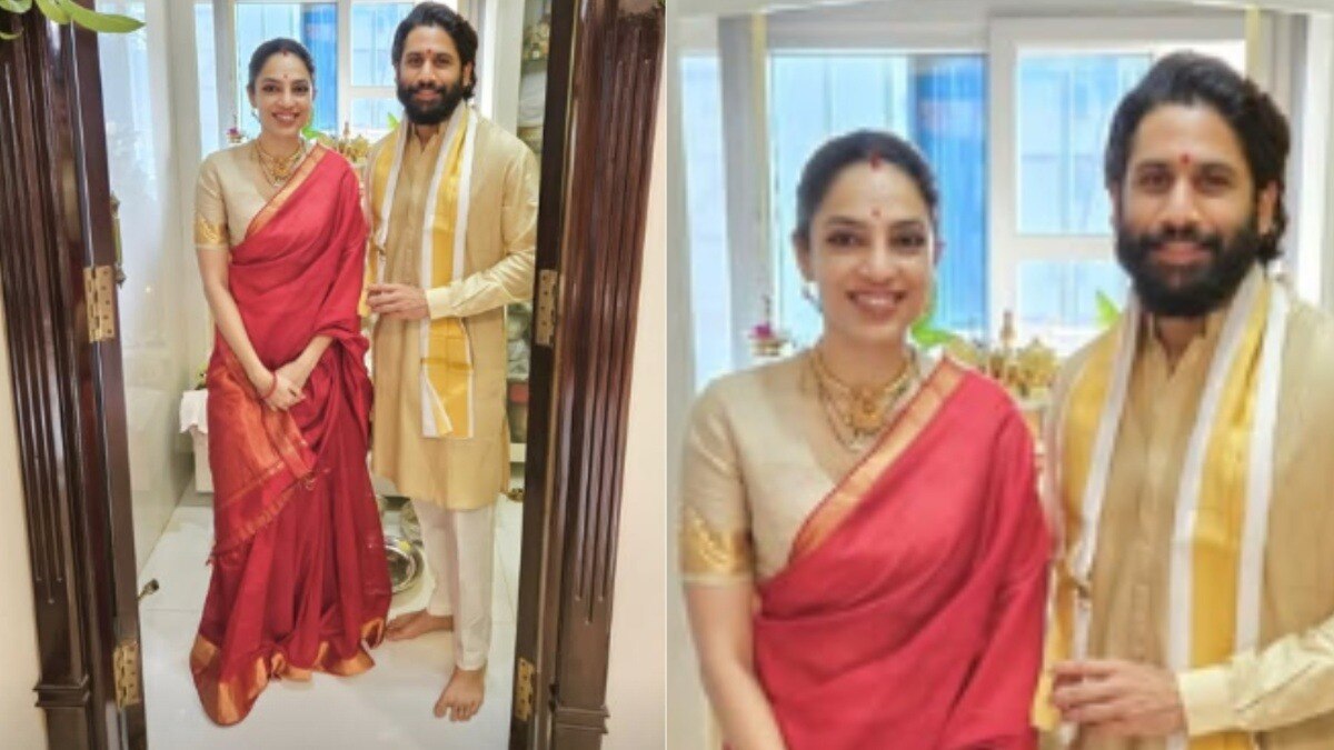 शादी के बाद पहले पोंगल पर दुल्हन सी सजीं शोभिता 