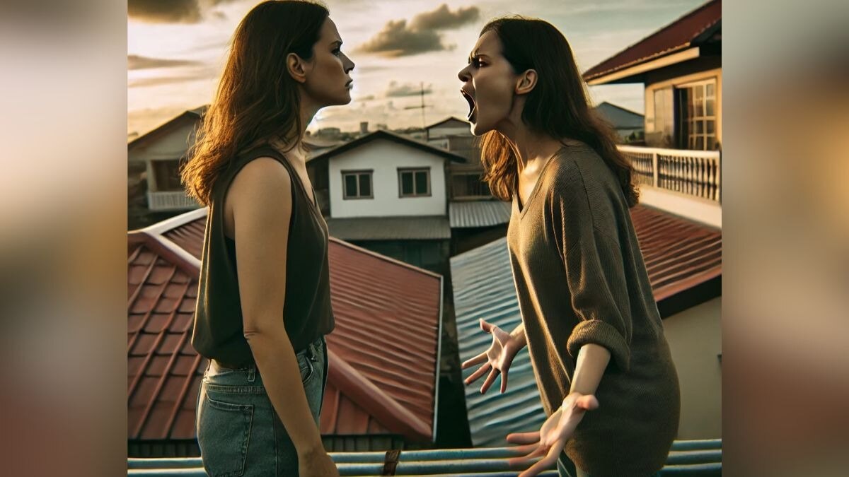 बहन से झगड़े के बाद गुस्से में आई महिला. (Photo: AI)