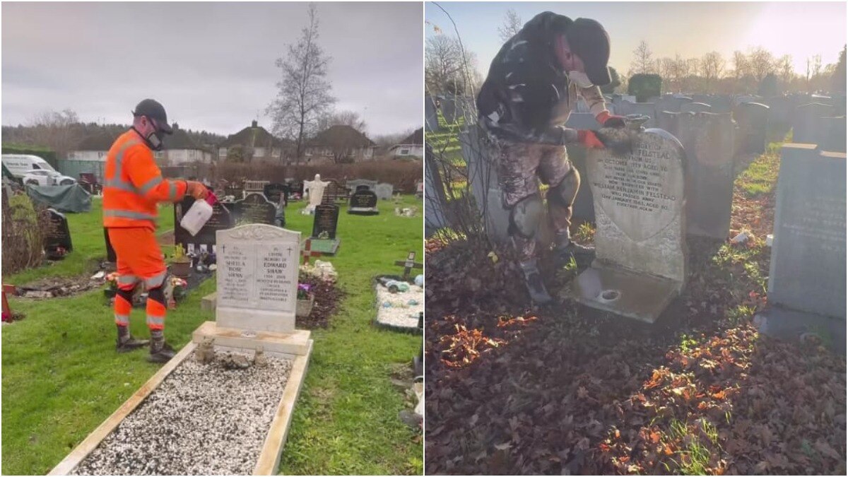 कब्र साफ कर शख्स ने खरीदा घर (फोटो - Instagram/@thegravecleaner)