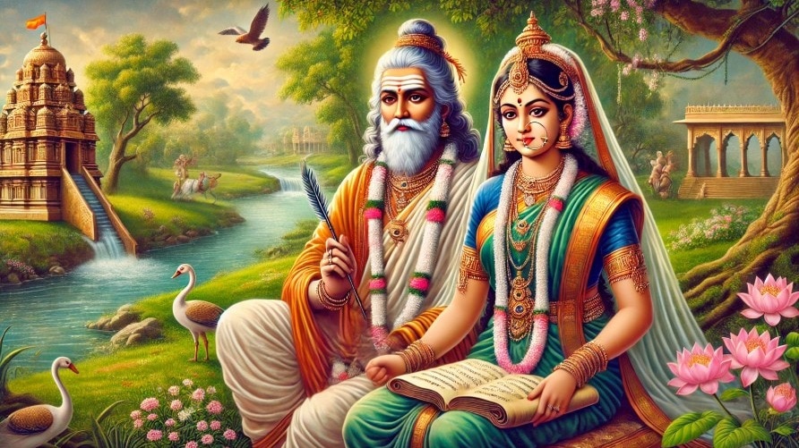 महाकवि कालिदास ने मौन रहकर शास्त्रार्थ में राजकुमारी विद्योत्तमा को हराया था (Photo_ AI)