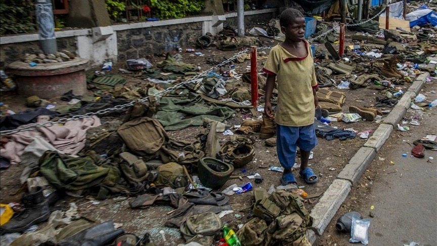 कांगो की सड़कों पर दिखी तबाही. 